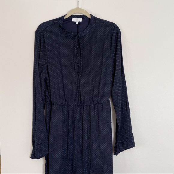 NSR Lexi Button Front Midi Dress Navy Blue Size XL NWT - Picture 4 of 4